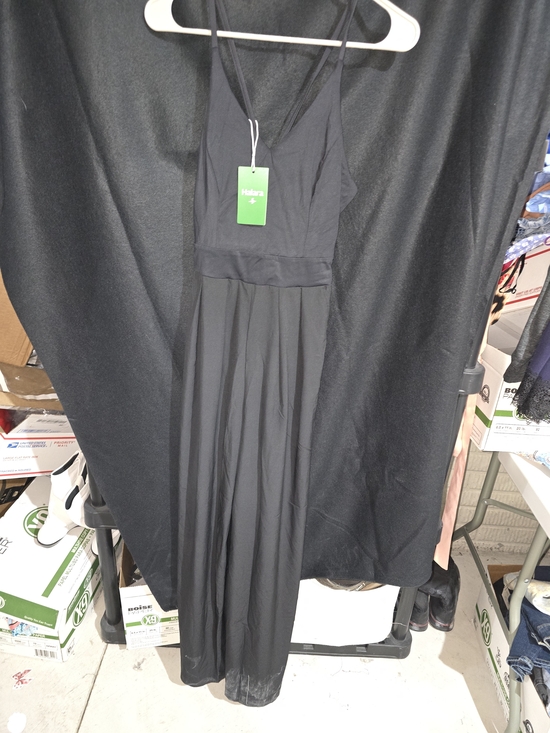 HALARA Pants - HALARA Black Spaghetti-Strap Wide-Leg Jumpsuit